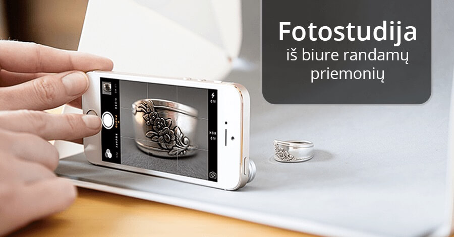 Fotostudija iš namie ar biure randamų priemonių